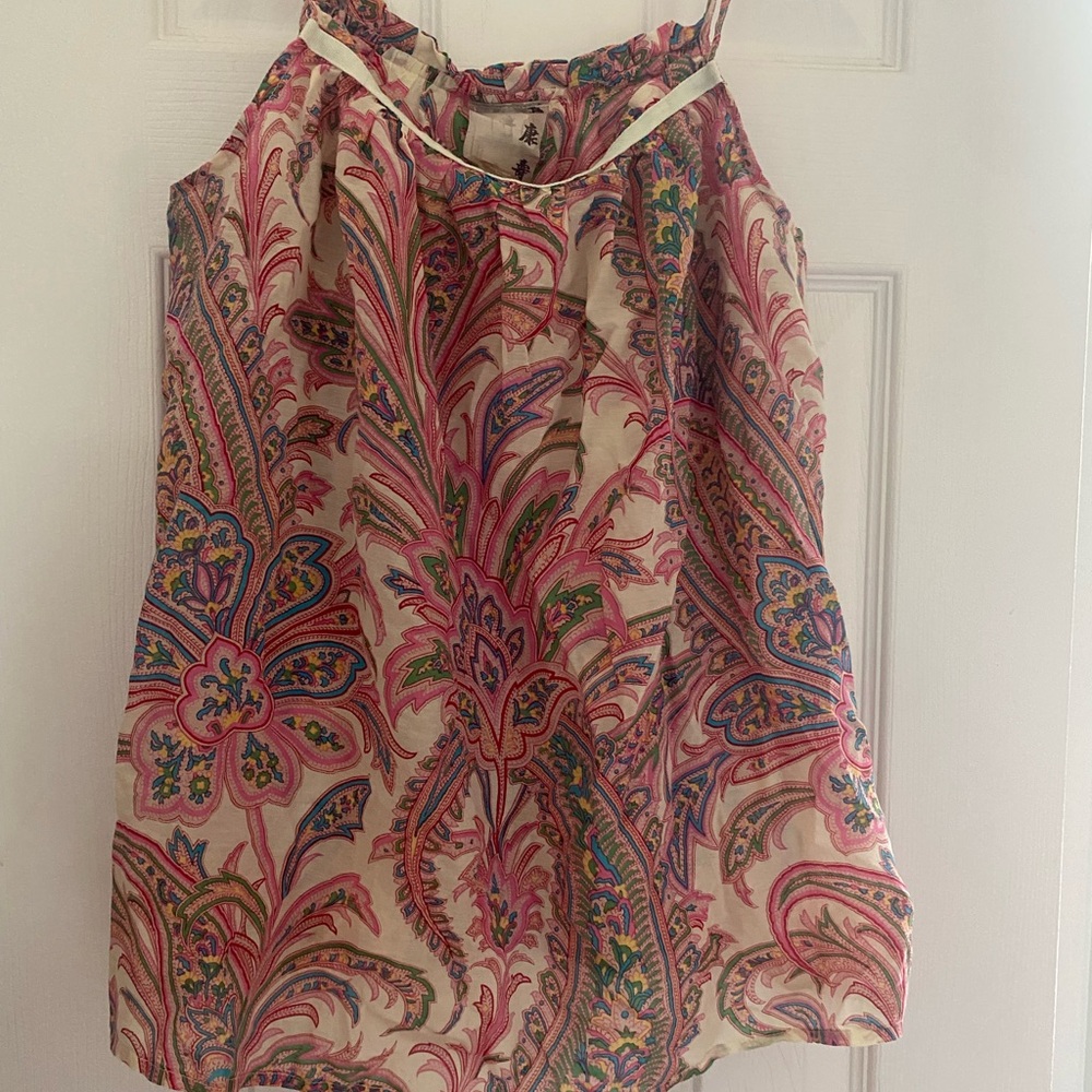 Da-Nang NWOT Paisley Floral Silk Top